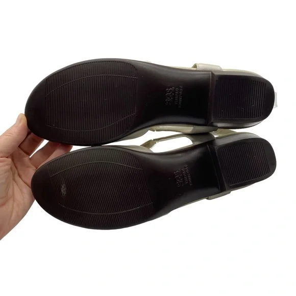 SAS Womens Shoes Suntimer Sandals Sz 10 Slim Ivory White Leather Heeled Comfort - Picture 9 of 12